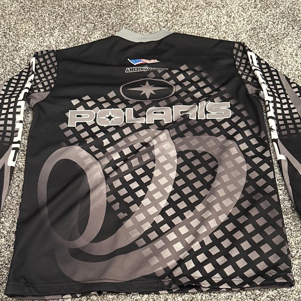 Polaris American Pride Kids Black and Gray Motocross Jersey